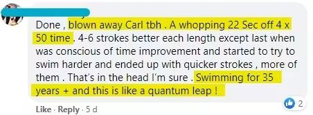 Swimmer testimonial
