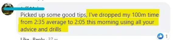 Swimmer testimonial