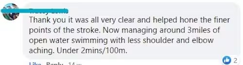 Swimmer testimonial