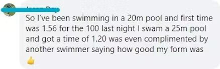 Swimmer testimonial