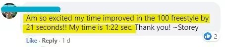 Swimmer testimonial