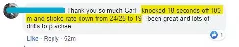 Swimmer testimonial