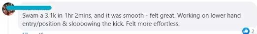 Swimmer testimonial